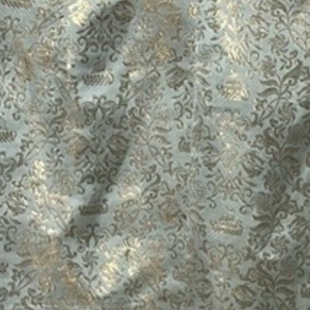 Vintage 1960s Marie Von Vehm Silver Brocade Cocktail Dress w/ Rose Detail Small - Picture 6 of 6